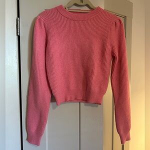Vestique Pink Ribbed Crew Neck Sweater